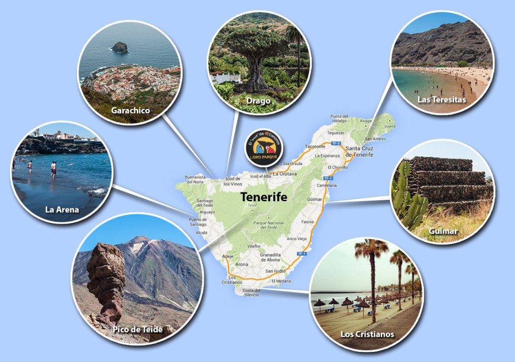 Tenerife mapa s pamiatkami