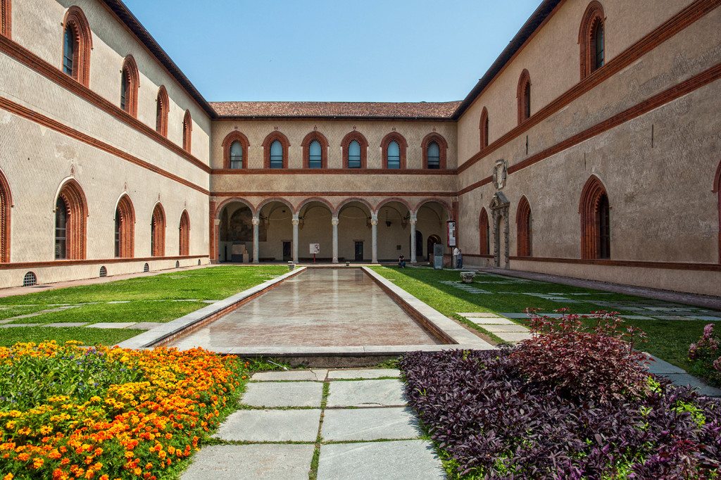 záhrady Castello Sforzesco