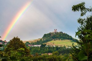 Banská Štiavnica - dúha nad Kalváriou