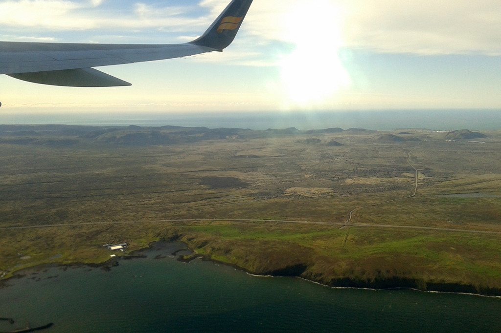 Letecký pohľad na Island