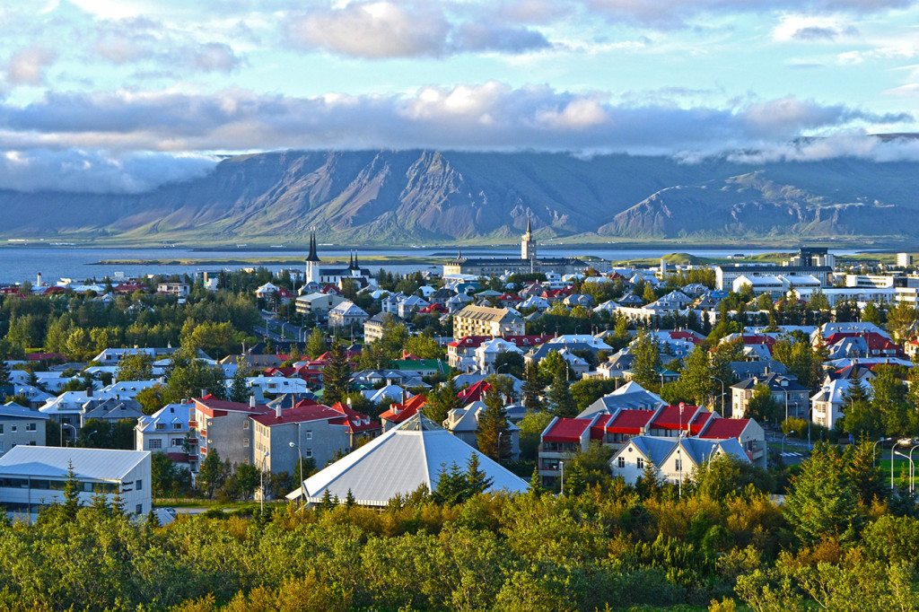 Island Reykjavik - Výhďad z Perlan
