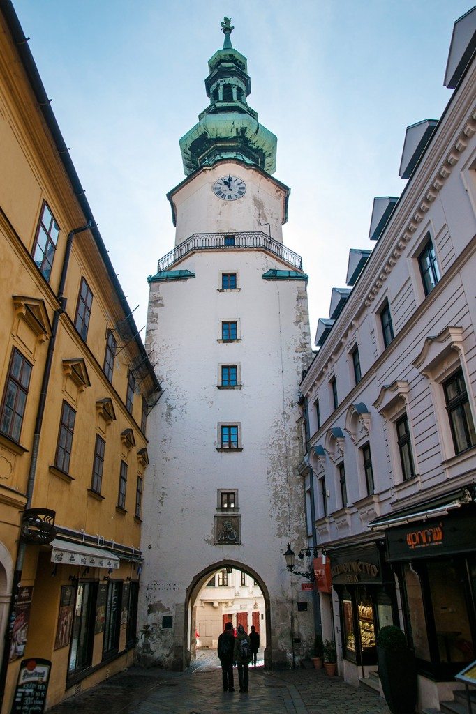 Bratislava sights - Michaels gate in historical town