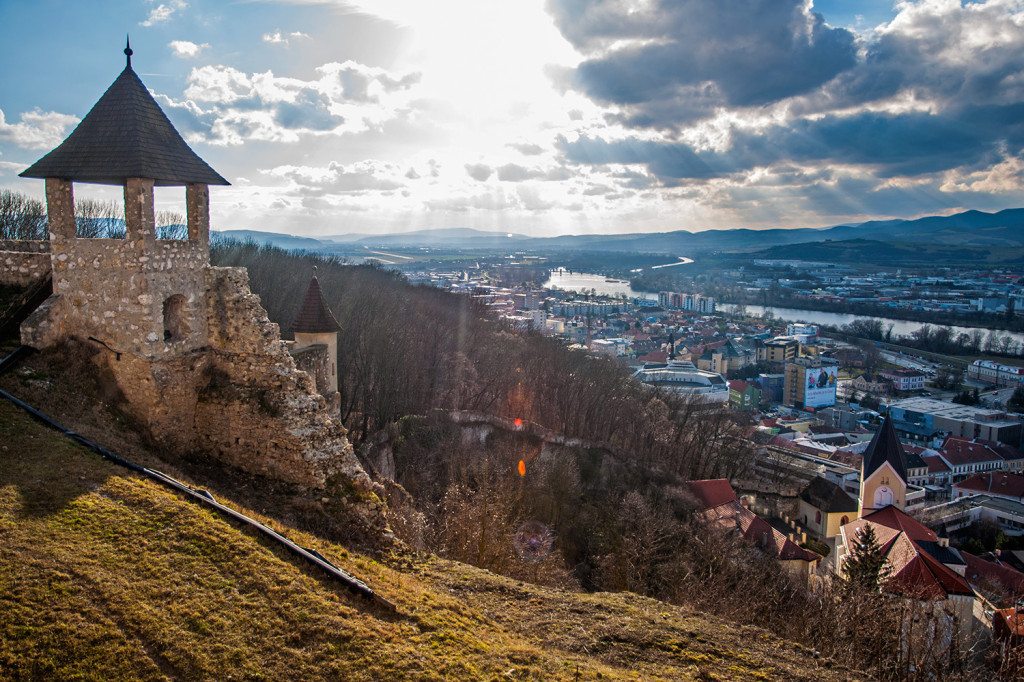 Trenčín - západ slnka a výhľad z hradu