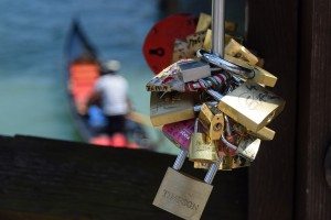zámky lásky na moste v Benátkach
