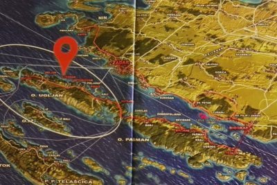 ostrov ugljan a chorvátsko mapa