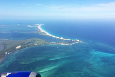 Cancún z lietadla