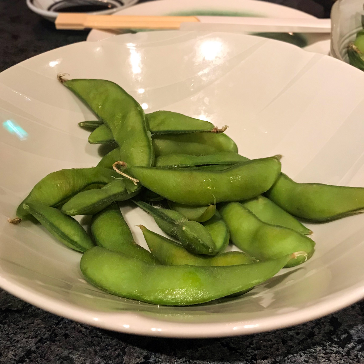 edamame - varená sója, japonská kuchyňa